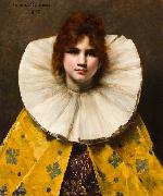 Juana Romani A portrait of a young girl with a ruffled collar USA oil painting artist